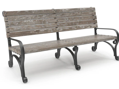 Wooden Bench 3D Model