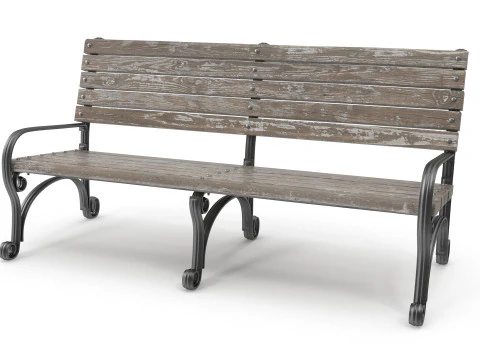 Wooden Bench 3D Model