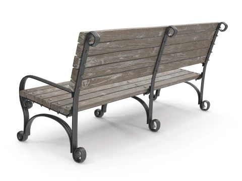 Wooden Bench 3D Model