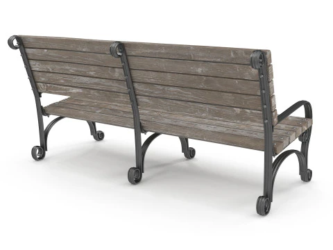 Wooden Bench 3D Model