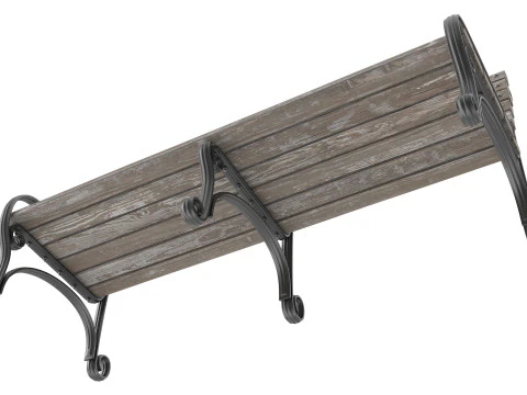 Wooden Bench 3D Model