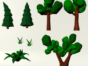 low poly nature 3D Model
