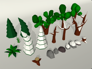 low poly nature 3D 모델