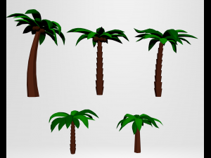 low poly set oasis desert 3D 模型