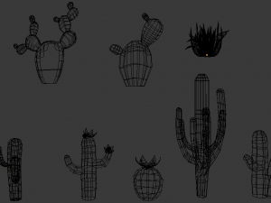 low poly set oasis desert 3D 模型