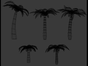 low poly set oasis desert 3D Model