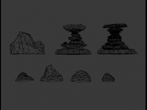 low poly set oasis desert 3D 模型