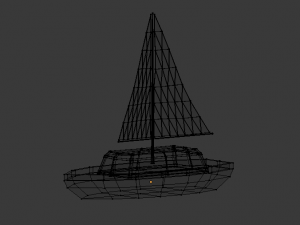 low poly set boat 3D Model