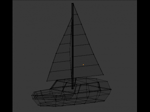 low poly set boat 3D Model