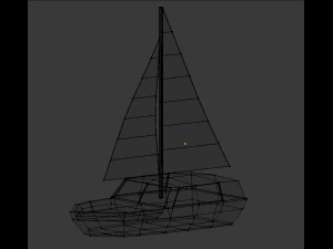 low poly set boat 3D Model