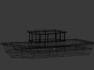 low poly set boat 3D Model