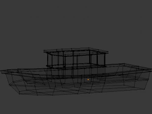 low poly set boat 3D Model