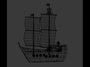 low poly set boat 3D Model