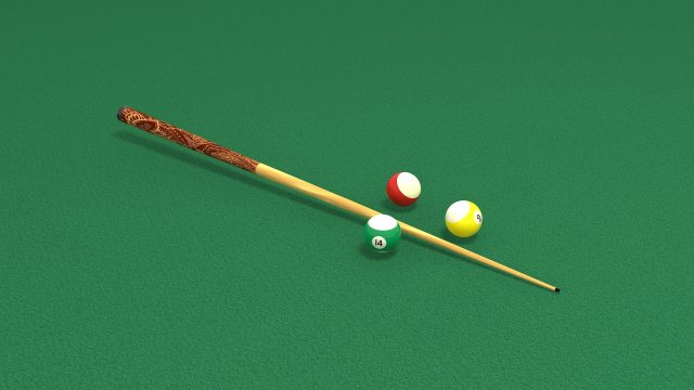billiard cue 3D 모델 .c4d .max .obj .3ds .fbx .stl .blend 