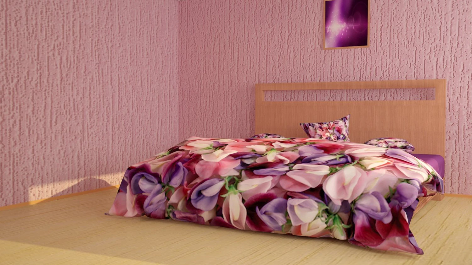 beatiful bed 3D Model .c4d .max .obj .3ds .fbx .stl .blend 