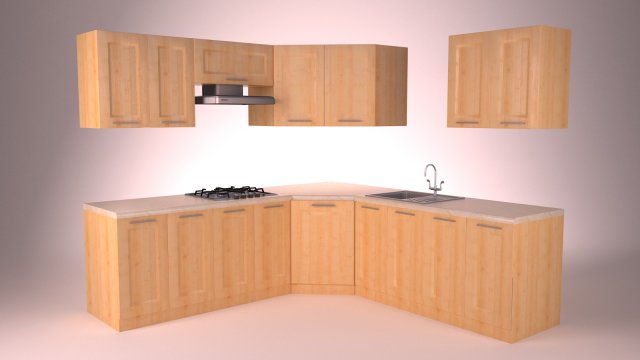 corner kitchen 3D Model .c4d .max .obj .3ds .fbx .stl .blend