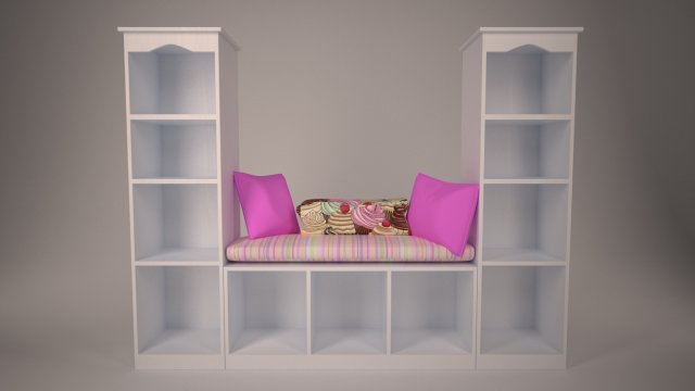 bookcase-couch for girls 3Dモデル .c4d .max .obj .3ds .fbx .stl .blend 