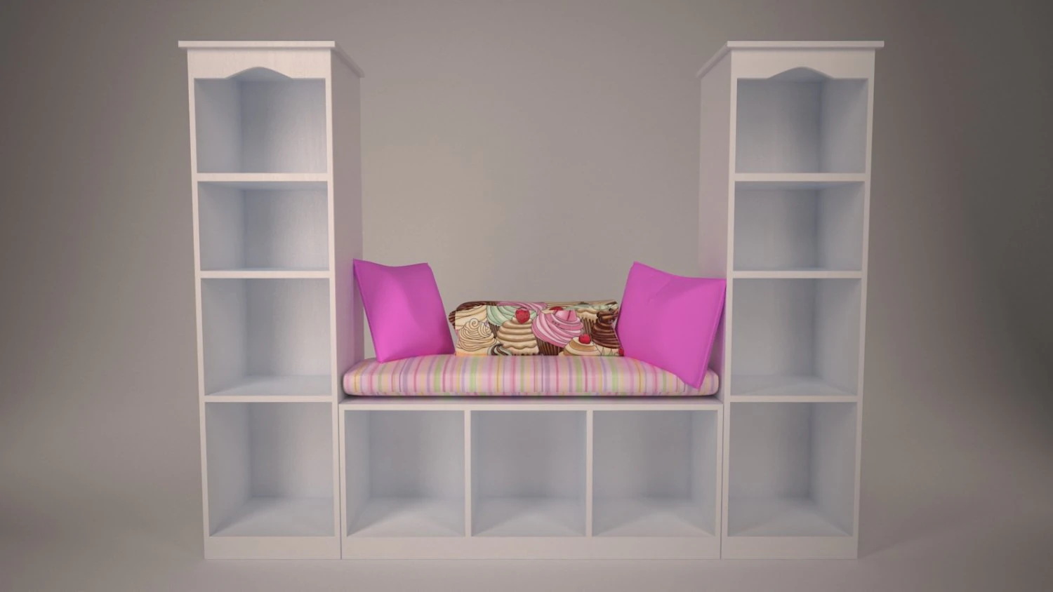 bookcase-couch for girls 3D Model .c4d .max .obj .3ds .fbx .stl .blend 
