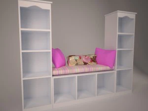 bookcase-couch for girls 3D Model