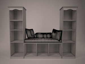 bookcase-couch for girls 3Dモデル