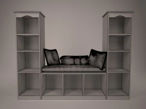 bookcase-couch for girls 3D Model