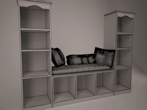 bookcase-couch for girls 3D Model