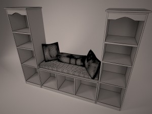 bookcase-couch for girls 3Dモデル