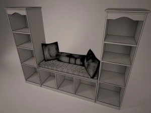bookcase-couch for girls 3D Model
