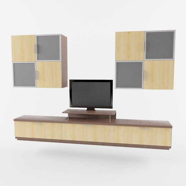 shelving for tv Model 3D .c4d .max .obj .3ds .fbx .stl .blend 