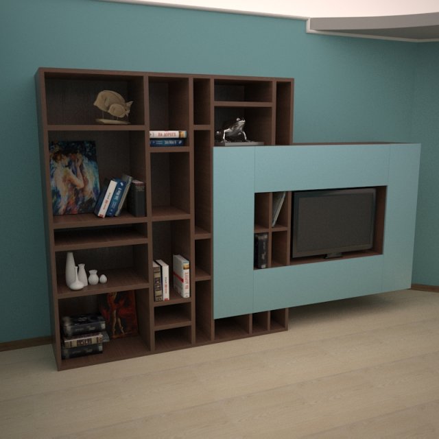 shelving for tv Modelo 3D .c4d .max .obj .3ds .fbx .stl .blend 