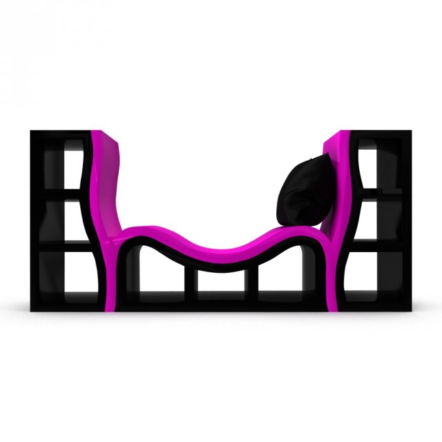 bookshelf-couch 3Dモデル .c4d .max .obj .3ds .fbx .stl .blend 