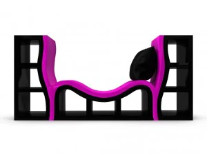 boekenplank-bank 3D Model