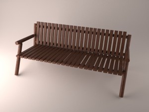 country style bench 3Dモデル
