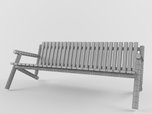 country style bench 3Dモデル