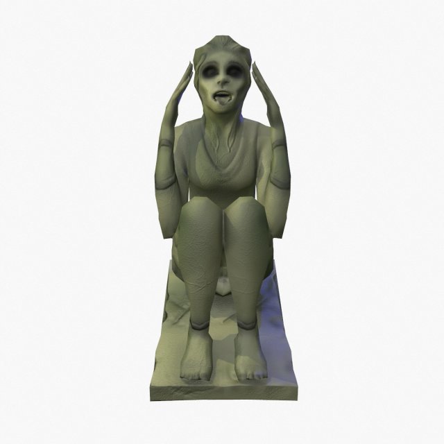 screaming statue 3D Model .c4d .max .obj .3ds .fbx .stl .blend 