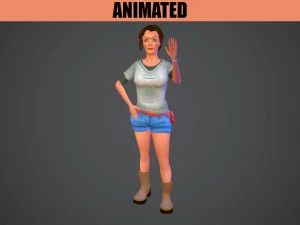 लड़की पर्यटक 3D मॉडल