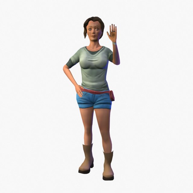 girl tourist 3D 모델 .c4d .max .obj .3ds .fbx .stl .blend 