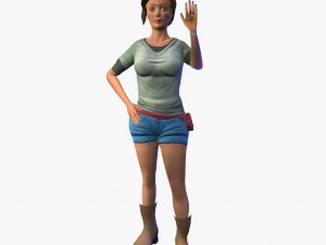 girl tourist Model 3D