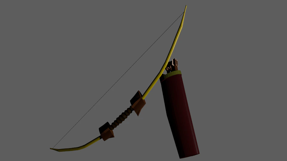 bow and arrows 3D Model .c4d .max .obj .3ds .fbx .stl .blend 