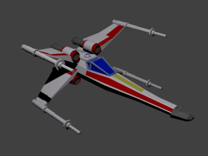 x-wing of luke skywalker in cartoon style 3D मॉडल
