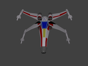 x-wing of luke skywalker in cartoon style 3D Модель