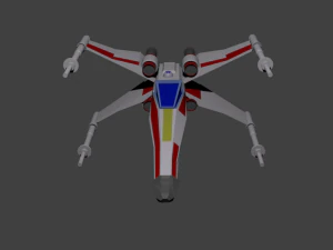 x-wing of luke skywalker in cartoon style 3D Model