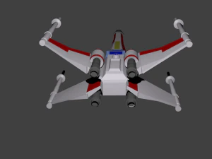 x-wing of luke skywalker in cartoon style 3D Model