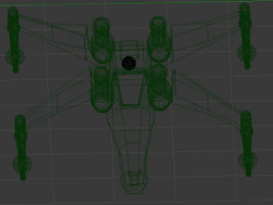 x-wing of luke skywalker in cartoon style 3D Model