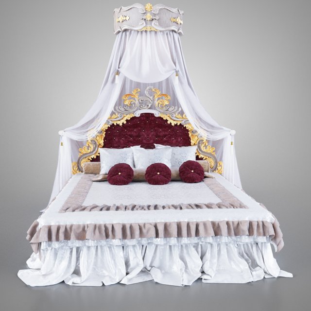 double bed Model 3D .c4d .max .obj .3ds .fbx .stl .blend 
