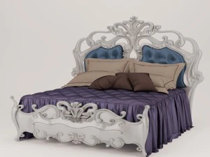 podw&oacute;jne ł&oacute;żko Model 3D