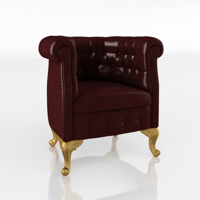 chesterfield armchair 3D Модель .c4d .max .obj .3ds .fbx .stl .blend 