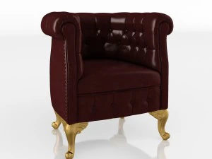 切斯特菲尔德扶手椅 3D 模型