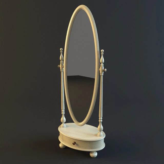 miroir ovale Modèle 3D .c4d .max .obj .3ds .fbx .stl .blend 