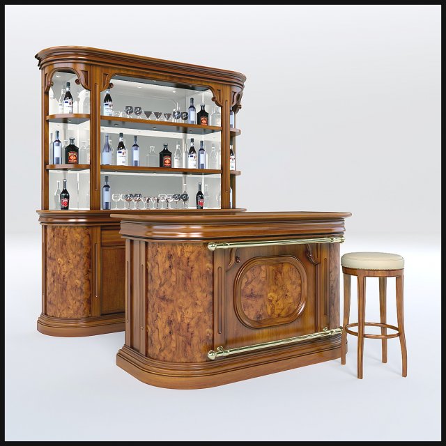 bar Model 3D .c4d .max .obj .3ds .fbx .stl .blend 